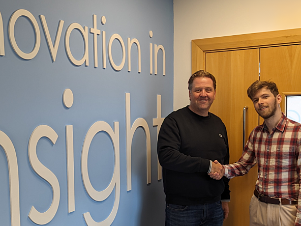 Apprentice Adam Pottage with Blue Yonder CEO